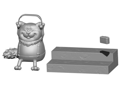 Fatcat für 3D-Druck STL 2-Optionen 3D Druckmodell