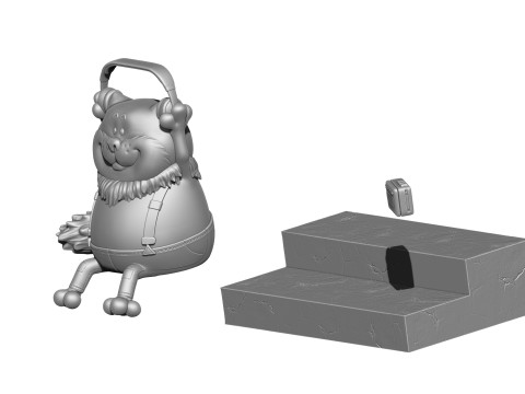 Fatcat für 3D-Druck STL 2-Optionen 3D Druckmodell