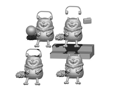 Fatcat für 3D-Druck STL 2-Optionen 3D Druckmodell