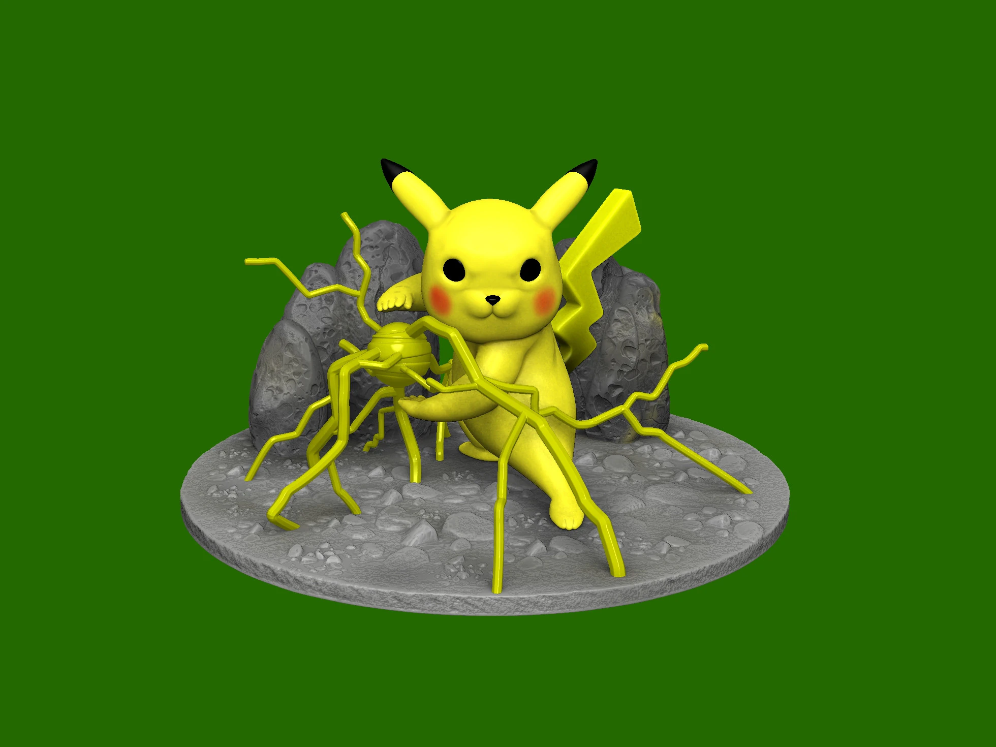 PIKACHU FOR 3D PRINT STL 3D Print Model .c4d .max .obj .3ds .fbx .stl .blend 