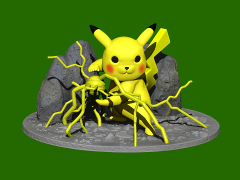 PIKACHU FOR 3D PRINT STL 3D Print Model