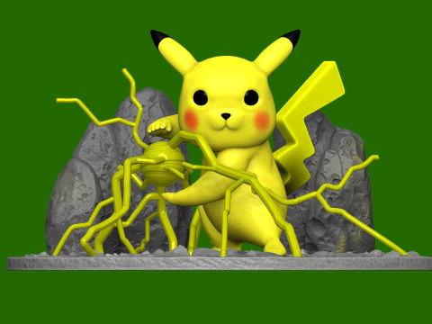 PIKACHU FOR 3D PRINT STL 3D Print Model