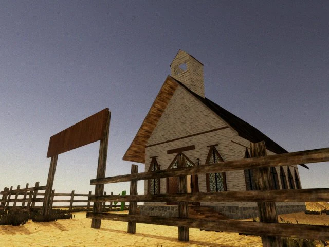 church old west interior exterior 3D Model .c4d .max .obj .3ds .fbx .stl .blend