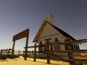 church old west interior exterior 3D Model