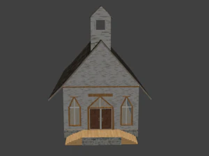 church old west interior exterior 3D Model