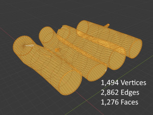logs asset pack - low poly Model 3D