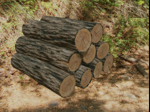 logs asset pack - low poly Model 3D