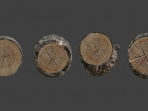 logs asset pack - low poly Model 3D