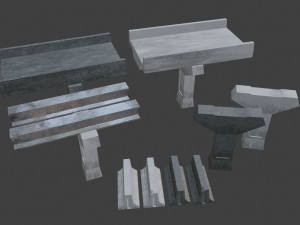 street asset pack low-poly 3D Model