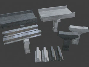 street asset pack low-poly 3D Model