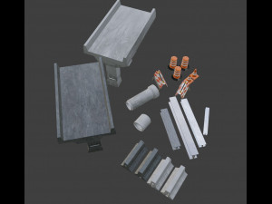 street asset pack low-poly 3D Model
