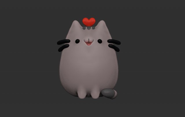 Pusheen top cat keychain