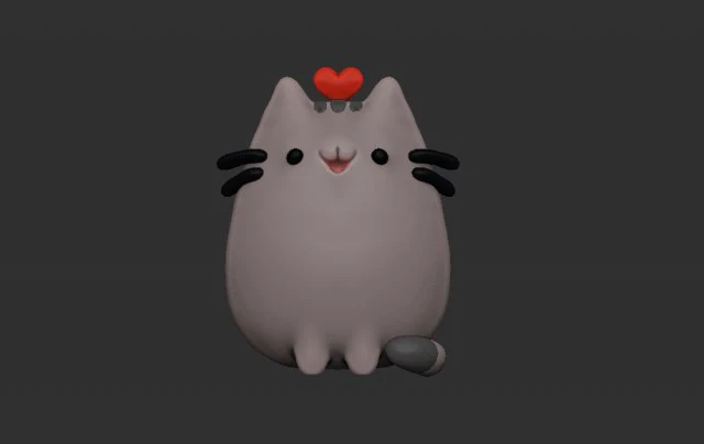 pusheen cat keychain 3D Print Model .c4d .max .obj .3ds .fbx .stl .blend