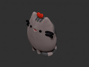 pusheen cat keychain Model Cetak 3D