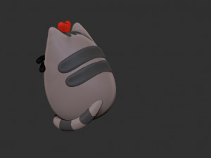 pusheen cat keychain Model Cetak 3D
