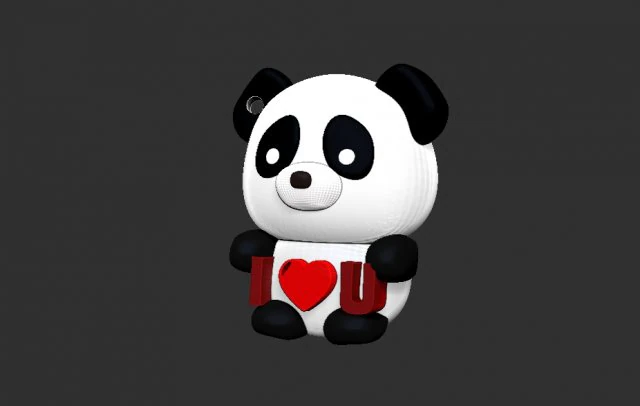 panda bear keychain 3D Print Model .c4d .max .obj .3ds .fbx .stl .blend 