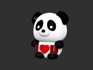 panda bear keychain 3D Print Model