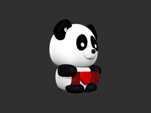 panda bear keychain Modelo de Impressão 3D