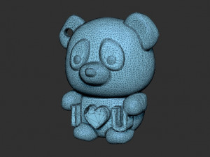 panda bear keychain Modelo de Impressão 3D