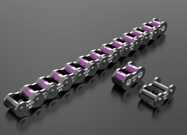 40 standard roller chain Modèle 3D .c4d .max .obj .3ds .fbx .stl .blend 