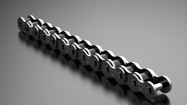 50 standard roller chain 3D Модель .c4d .max .obj .3ds .fbx .stl .blend 