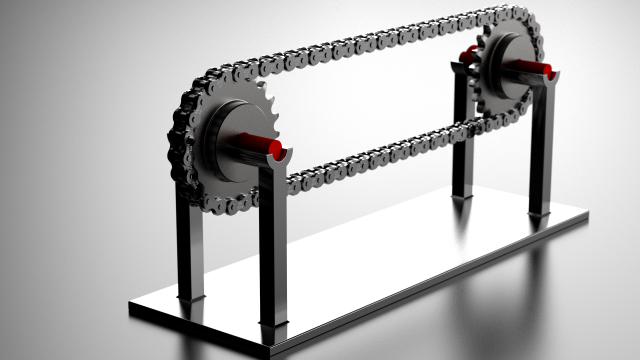 transmission chain and gear assembly - ansi 60 Modelo 3D .c4d .max .obj .3ds .fbx .stl .blend 