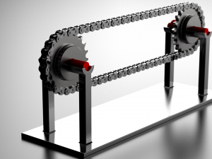 transmission chain and gear assembly - ansi 60 3D Model