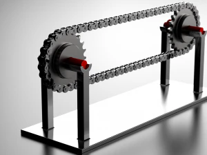conjunto de corrente e engrenagem de transmiss&atilde;o - ansi 60 Modelo 3D