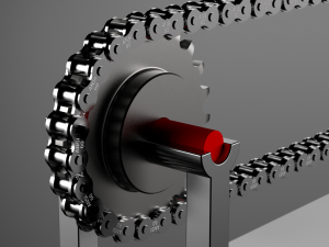 transmission chain and gear assembly - ansi 60 Modelo 3D