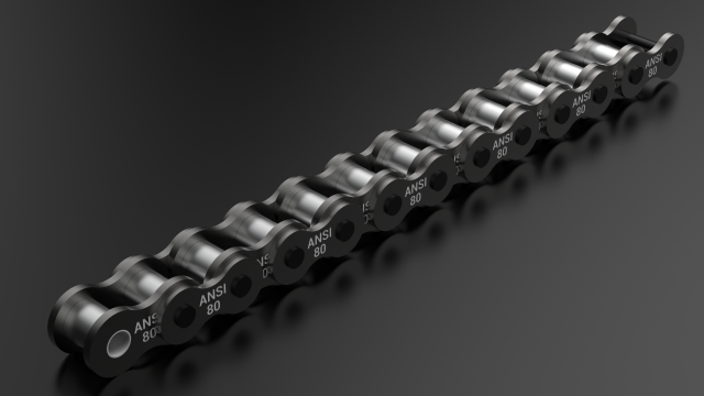 standard roller chain - ansi 80 asa 80 3D Model .c4d .max .obj .3ds .fbx .stl .blend 