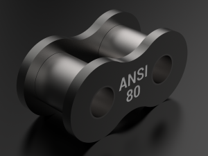 standard roller chain - ansi 80 asa 80 3D Model