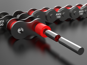 standard roller chain - ansi 100 asa 100 Model 3D