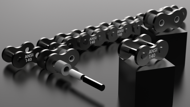 standard roller chain - ansi 140 3D मॉडल .c4d .max .obj .3ds .fbx .stl .blend 