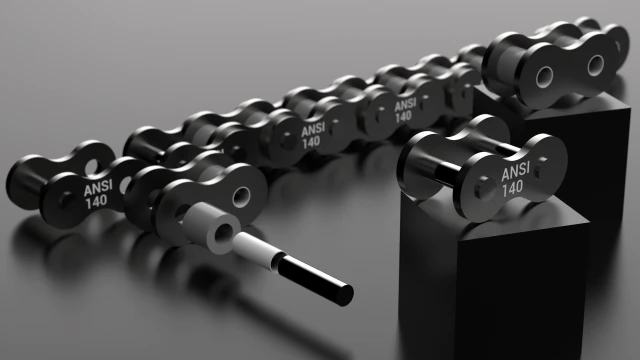 standard roller chain - ansi 140 3D Model .c4d .max .obj .3ds .fbx .stl .blend