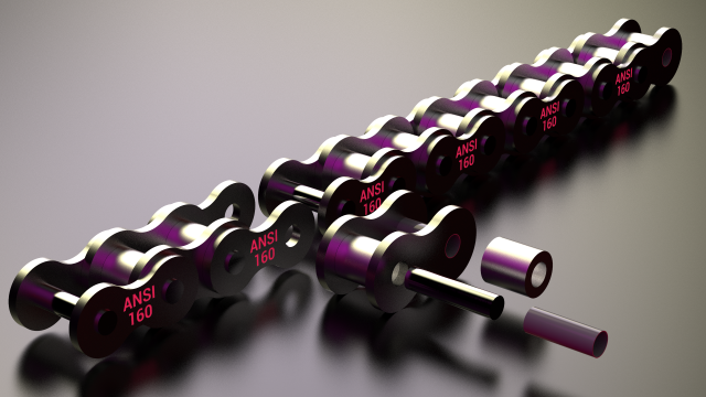 standard roller chain - ansi 160 Modèle 3D .c4d .max .obj .3ds .fbx .stl .blend 