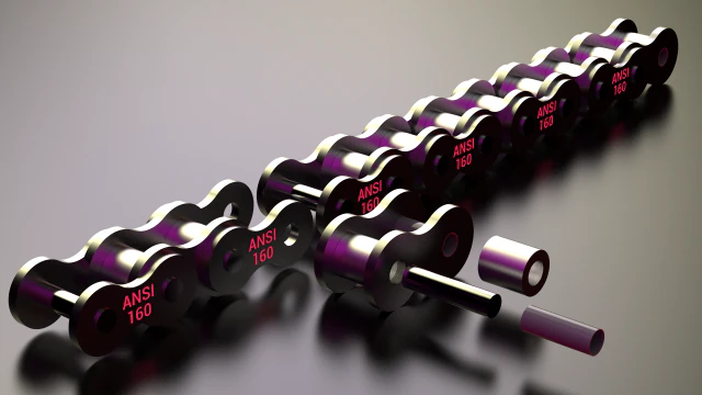 standard roller chain - ansi 160 3D Model .c4d .max .obj .3ds .fbx .stl .blend 