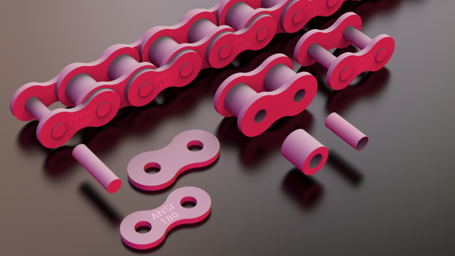 standard roller chain - ansi 180 3D Model .c4d .max .obj .3ds .fbx .stl .blend 
