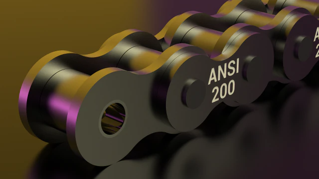 standard roller chain - ansi 200 3D Model .c4d .max .obj .3ds .fbx .stl .blend 