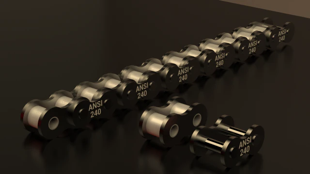 standard roller chain - ansi 240 3D Model .c4d .max .obj .3ds .fbx .stl .blend 