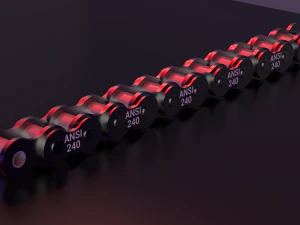 standard roller chain - ansi 240 3D Model