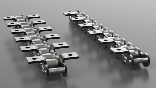 roller chain ansi 40 with attachment a1 and k1 Modèle 3D .c4d .max .obj .3ds .fbx .stl .blend 