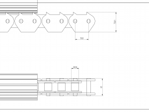 conveyor chain 2 pitch top sharp - wood industry Model 3D