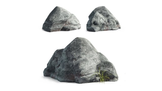 large granite stone 3D Модель .c4d .max .obj .3ds .fbx .stl .blend 