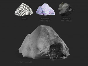 large granite stone 3D Модель