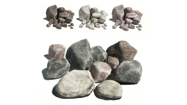 stones l03 Model 3D .c4d .max .obj .3ds .fbx .stl .blend 