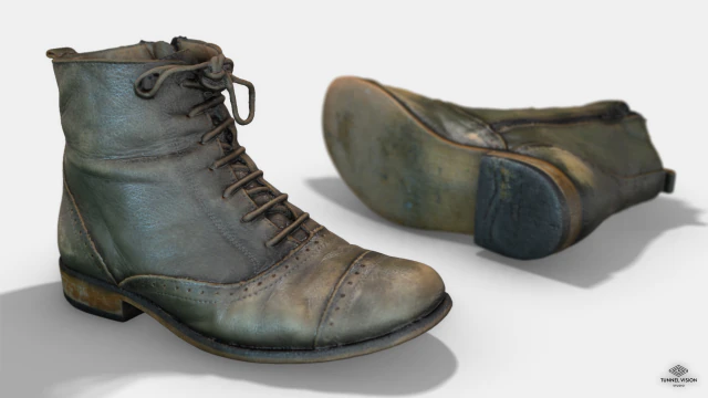 photoscanned female ankle boots 3D Model .c4d .max .obj .3ds .fbx .stl .blend 