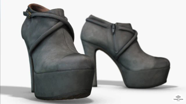 botas curtas femininas de couro - photoscanned pbr Modelo 3D .c4d .max .obj .3ds .fbx .stl .blend 
