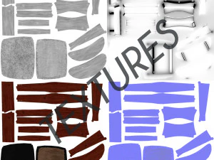 scandinavian design chair 70 - photoscanned pbr 3D Model