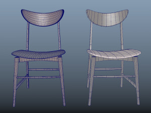 scandinavian design chair 70 - photoscanned pbr 3D 模型