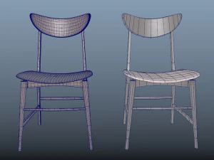 scandinavian design chair 70 - photoscanned pbr 3D Model